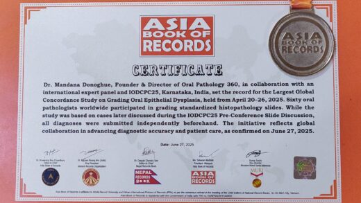 Oral Pathology 360 sets the Asia Book of Records for the Largest Global Concordance Study on Grading Oral Epithelial Dysplasia